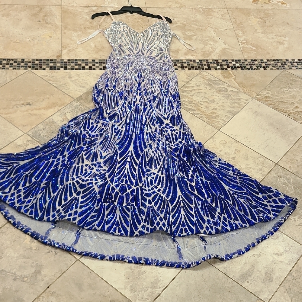 Jovani Silver and Purple Sequin Prom Dress - Picture 11 of 15